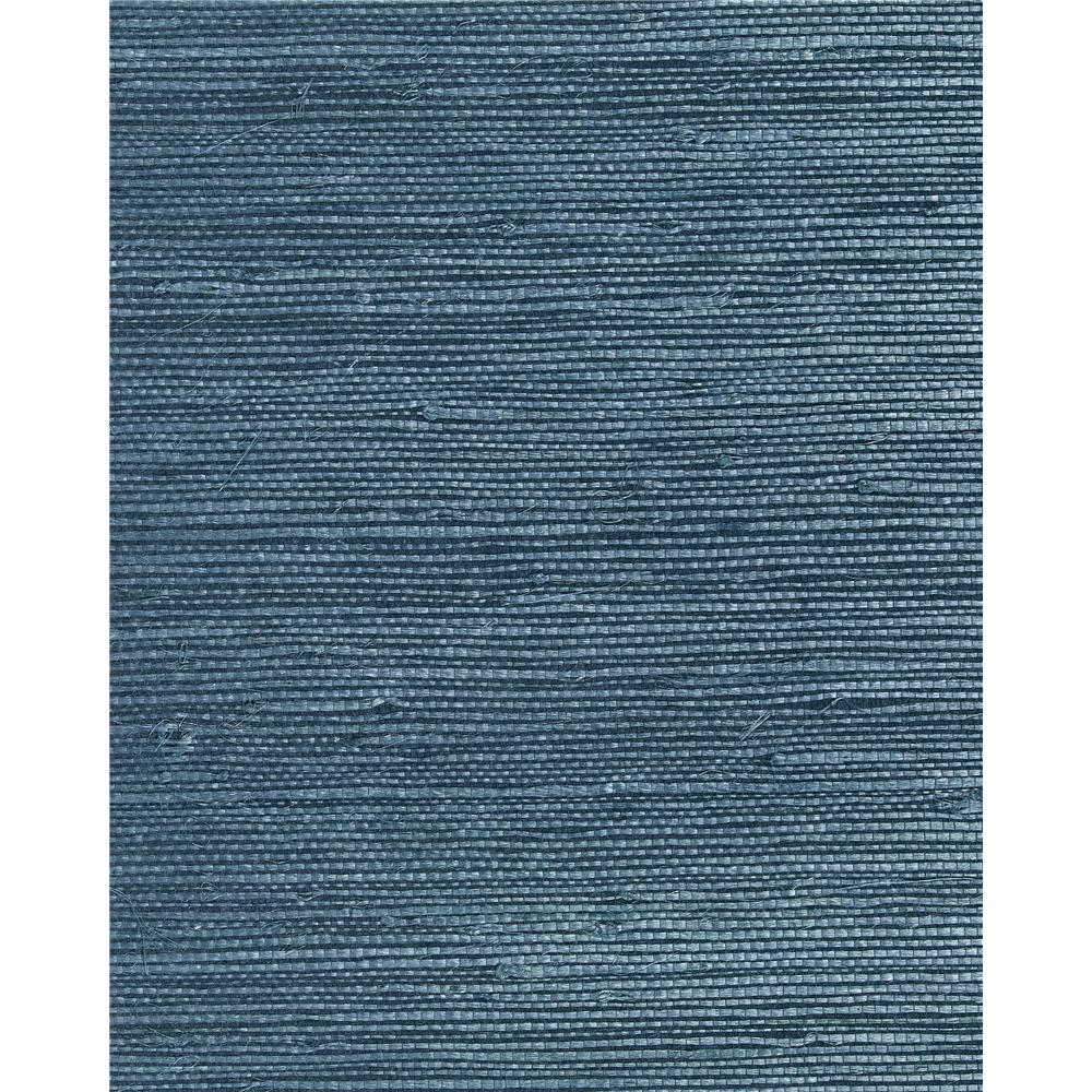Washington Wallcoverings As136 Asian Splendor Baltic Blue Natural Grasscloth Wallpaper