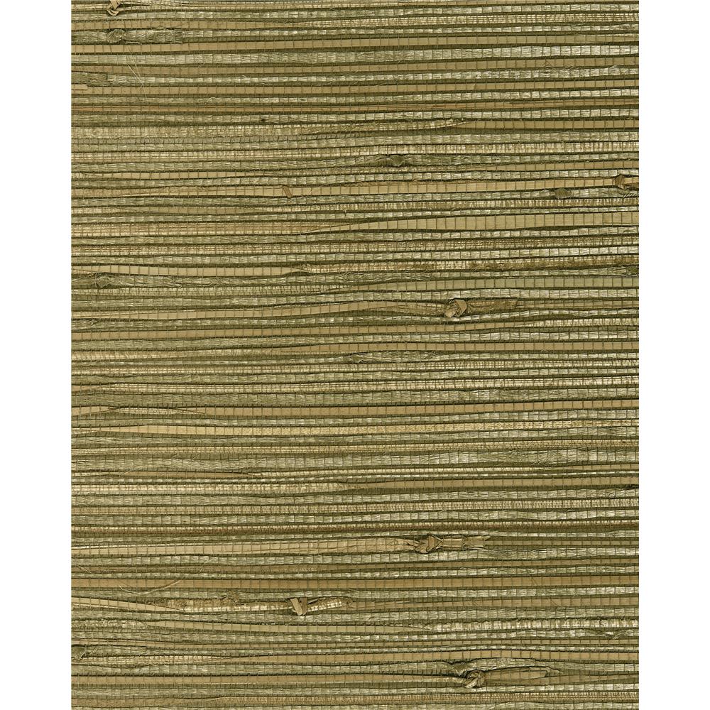 Washington Wallcoverings As612 Asian Splendor Olive Drab Blend Natural Grasscloth Wallpaper