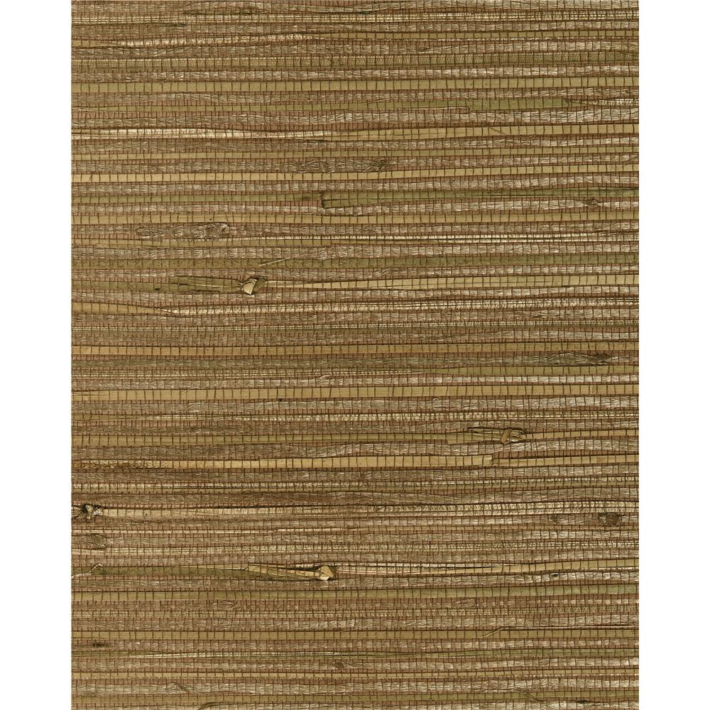 Washington Wallcoverings As613 Asian Splendor Soft Copper Brown Natural Grasscloth Wallpaper