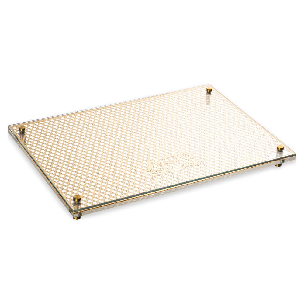 Challah Board - Laser Cut White & Gold - 11x16