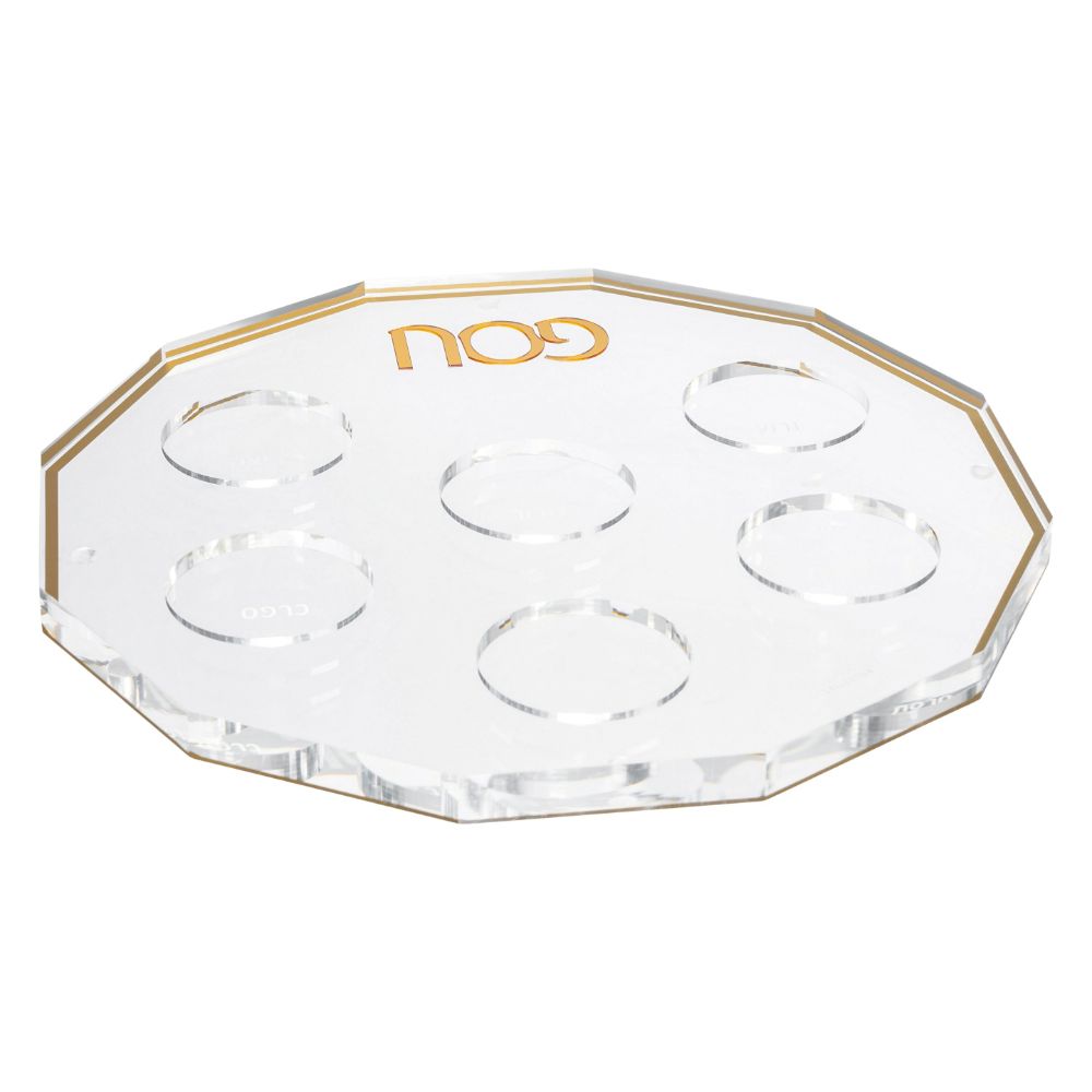 Seder Plate - Hexagon Outline Gold
