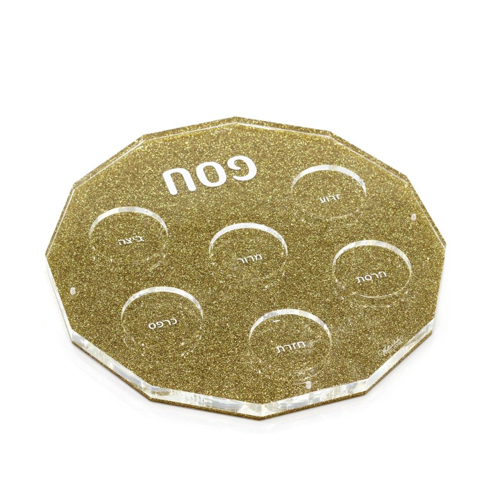 Seder Plate - Hexagon Gold