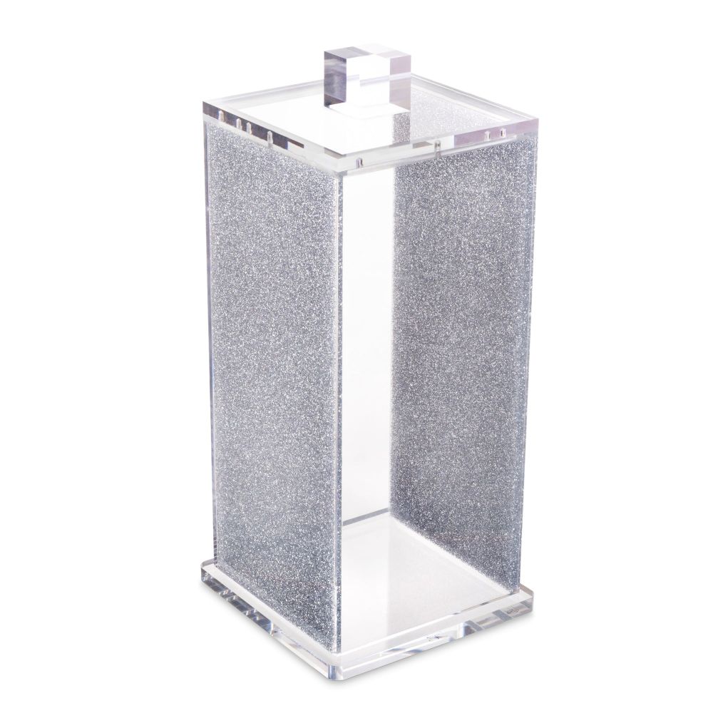 Canister Jar - Square Silver Glitter Large - 9