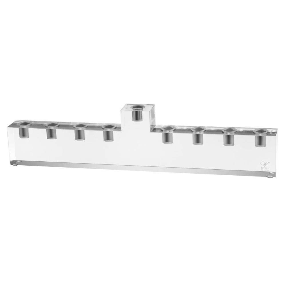 Menorah - Metal Fire-Safe Inserts (oil & candles) - Clear