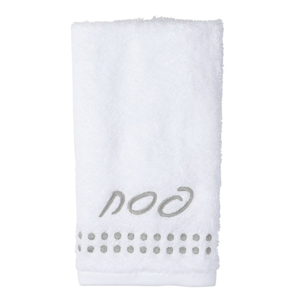 Finger Towels - Pesach Silver Dot Border