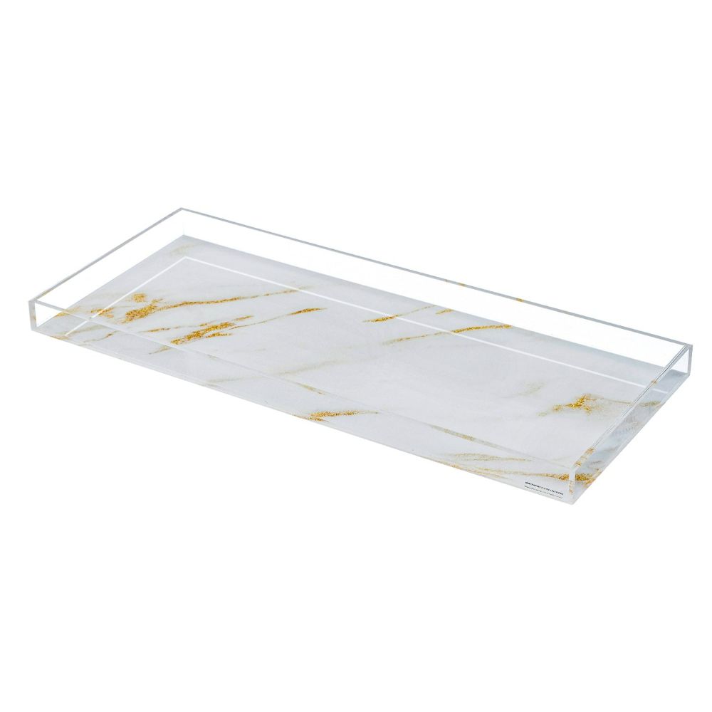 Basic Bread Tray - Marble White & Gold - 6x14