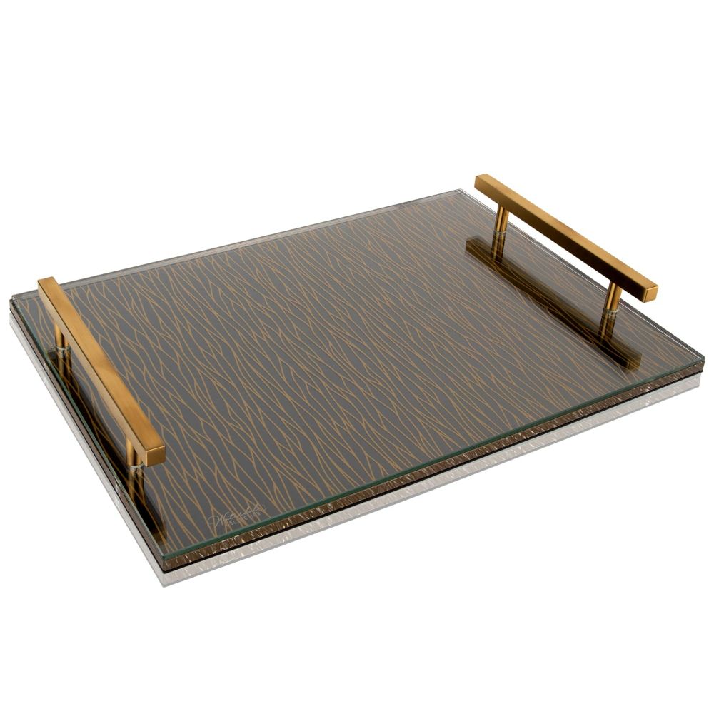 Challah Board - Wave Gold & Black - 11x16