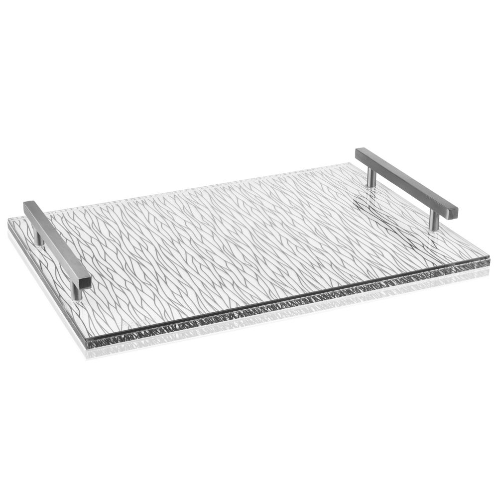 Challah Board - Wave Silver & White - 11x16