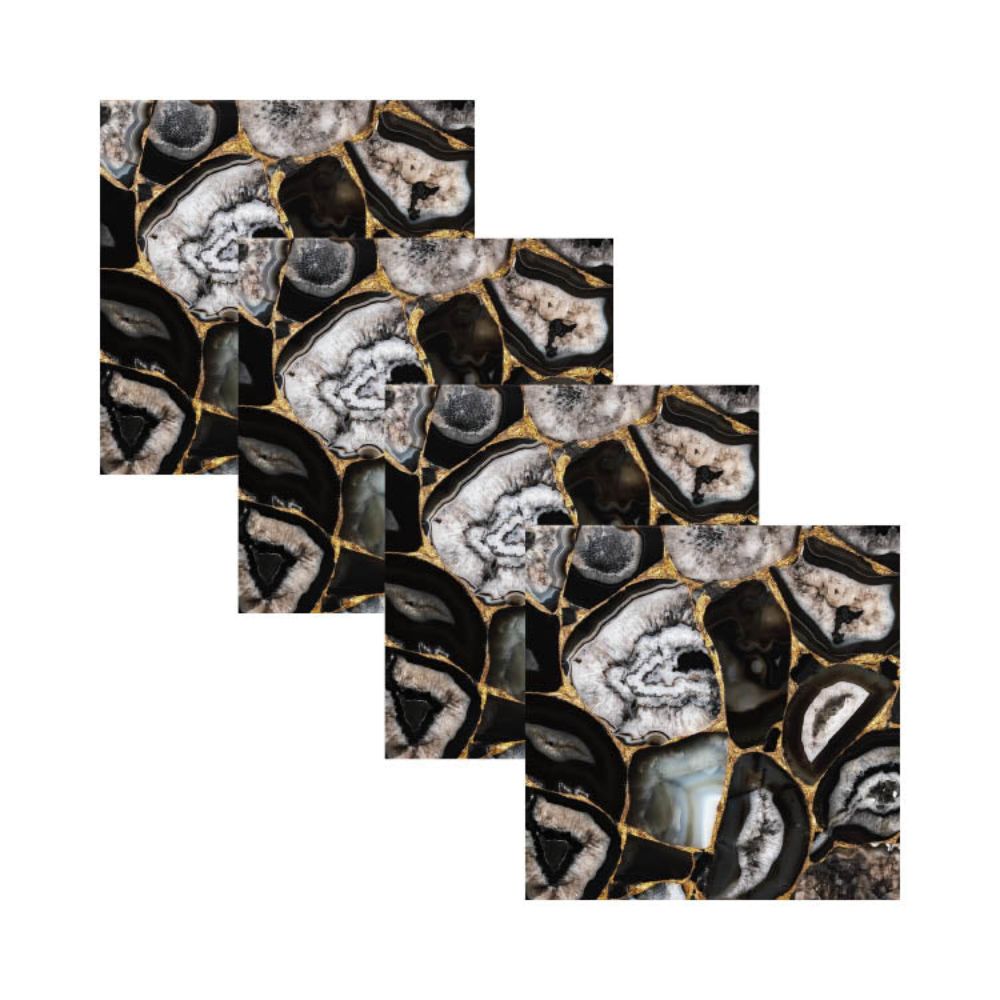 Table Chargers - Square Black Agate - Set of 4