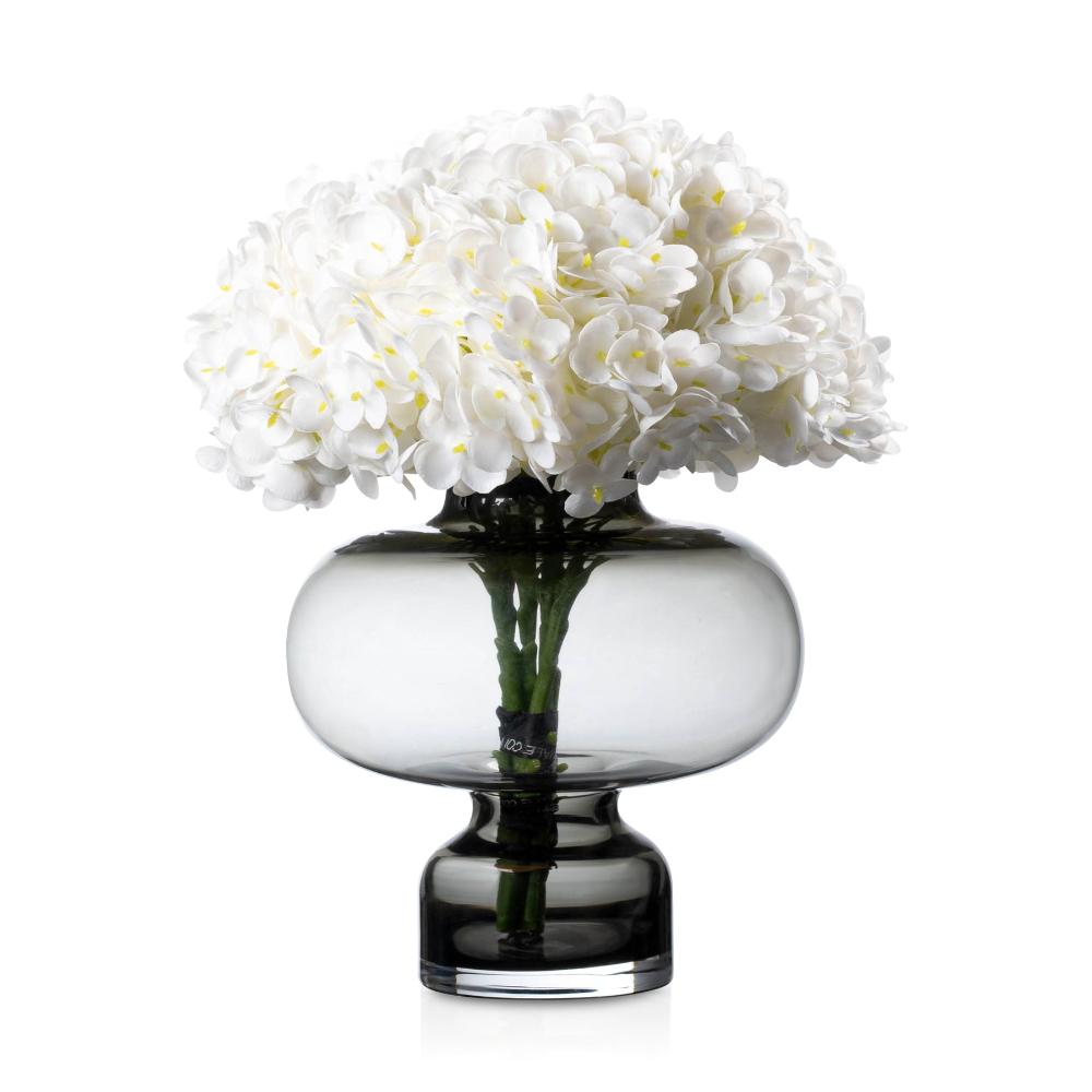Vase Flower - Tall - Smoked Grey White