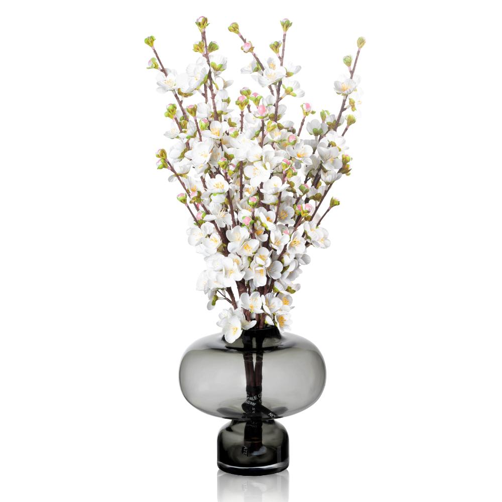 Vase Flower - Tall - Smoked Grey Peach Blossom