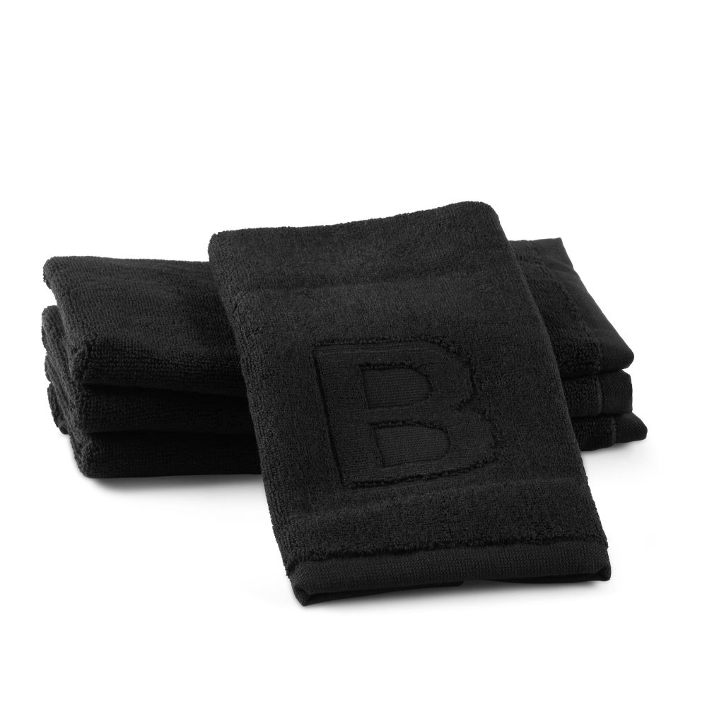 Finger Towel - Jacquard Black - Initial B