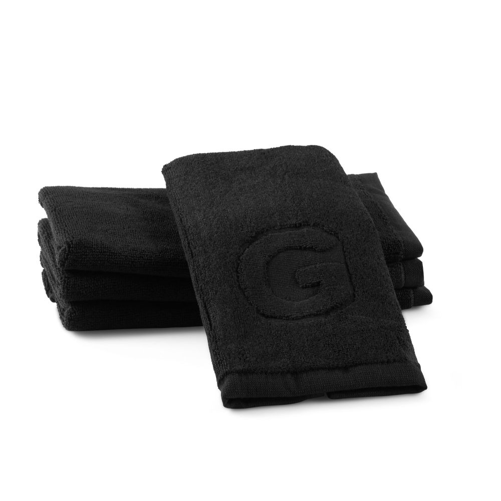 Finger Towel - Jacquard Black - Initial G