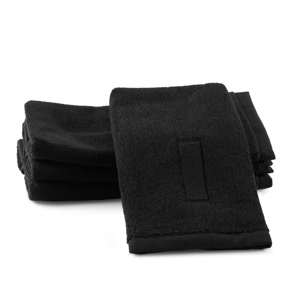 Finger Towel - Jacquard Black - Initial I