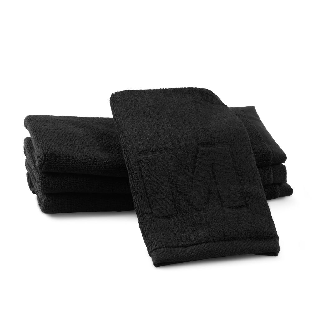 Finger Towel - Jacquard Black - Initial M