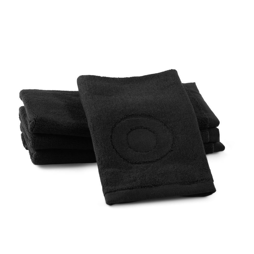 Finger Towel - Jacquard Black - Initial O