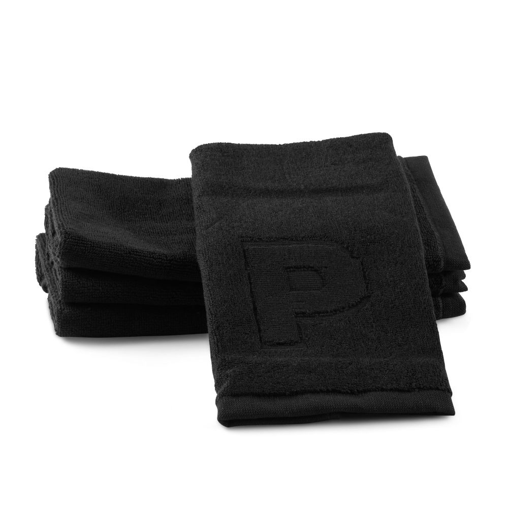 Finger Towel - Jacquard Black - Initial P