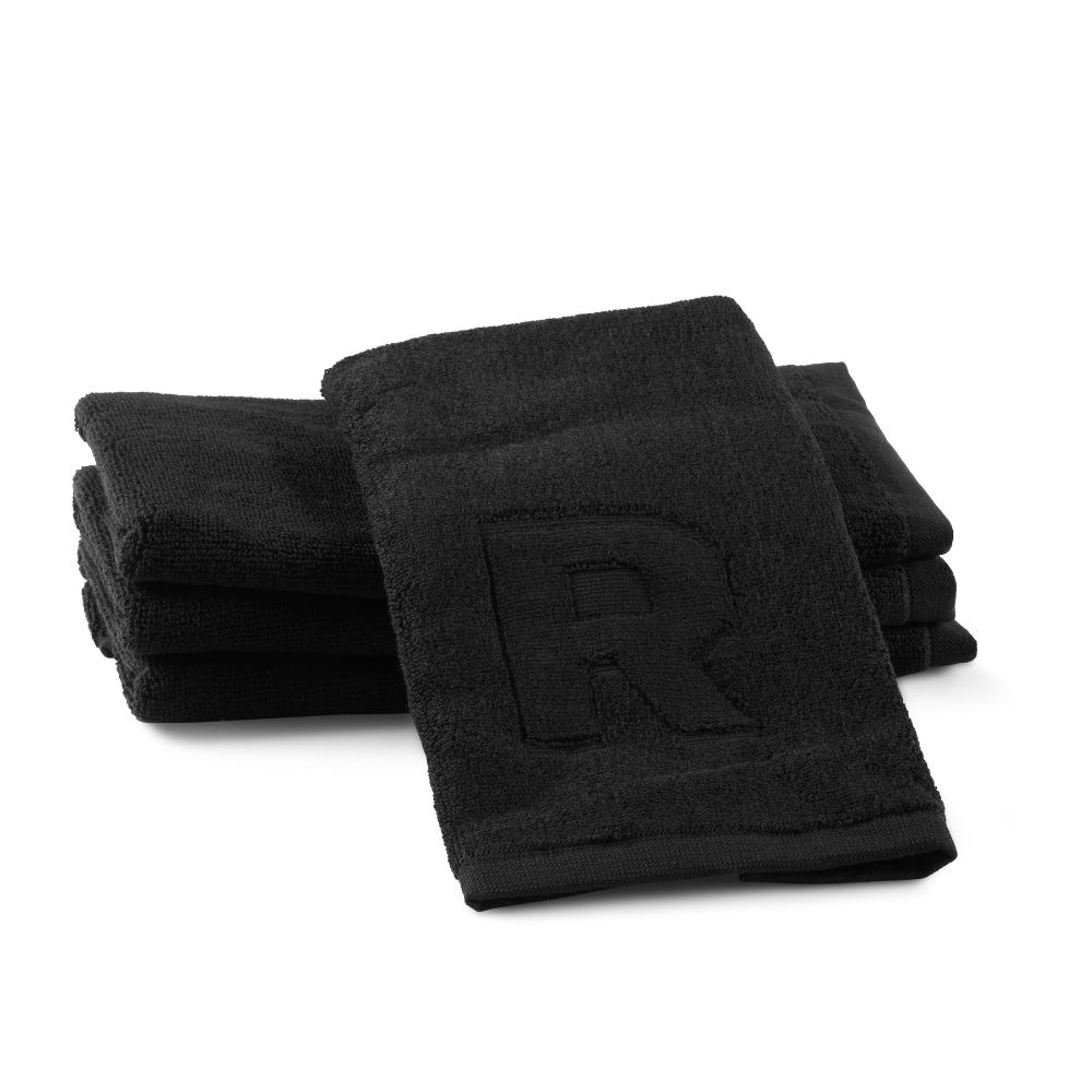 Finger Towel - Jacquard Black - Initial R