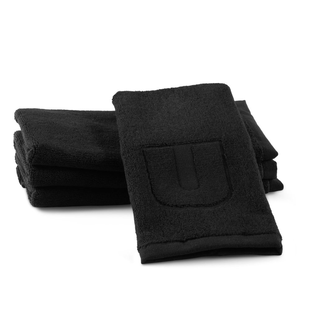 Finger Towel - Jacquard Black - Initial U