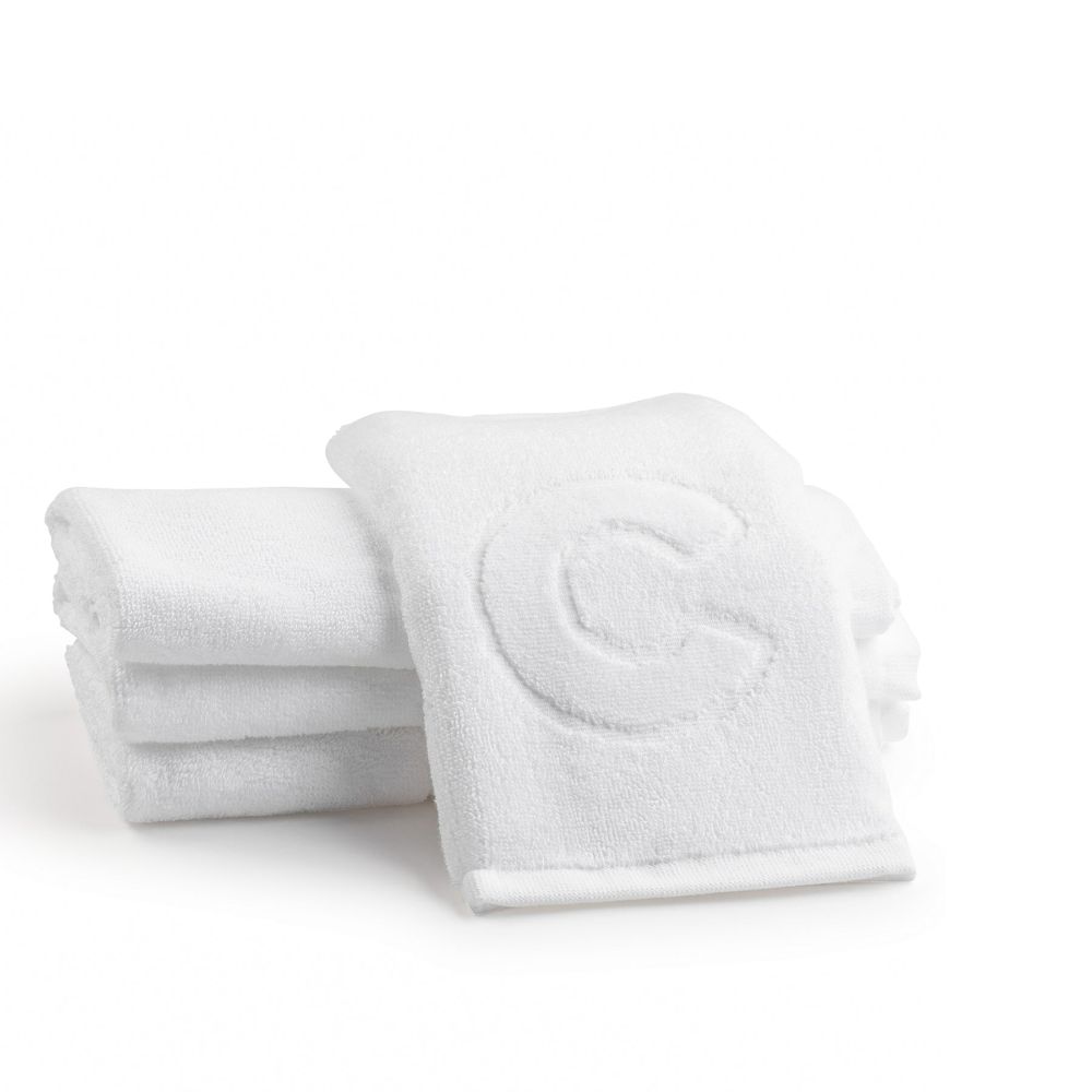 Finger Towel - Jacquard White - Initial C