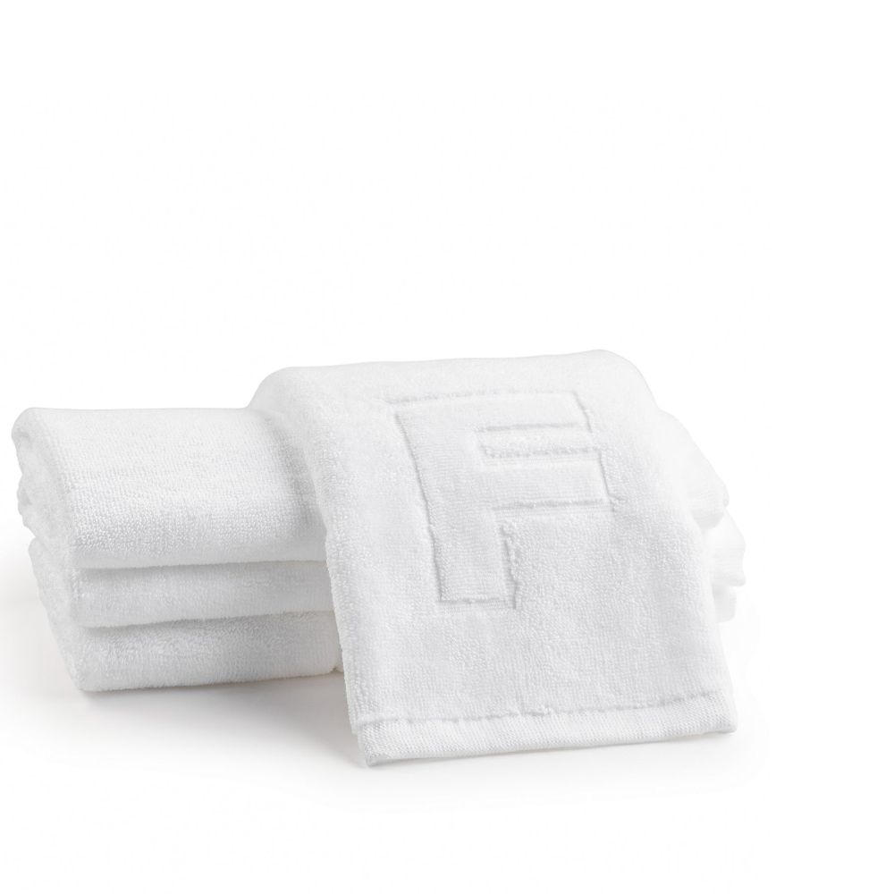 Finger Towel - Jacquard White - Initial F