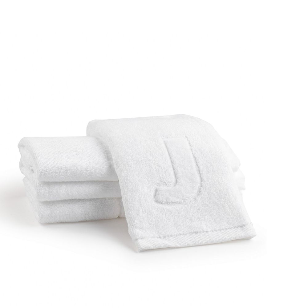 Finger Towel - Jacquard White - Inital J