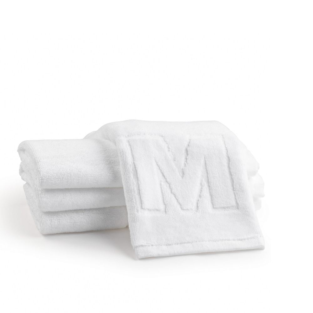 Finger Towel - Jacquard White - Inital M