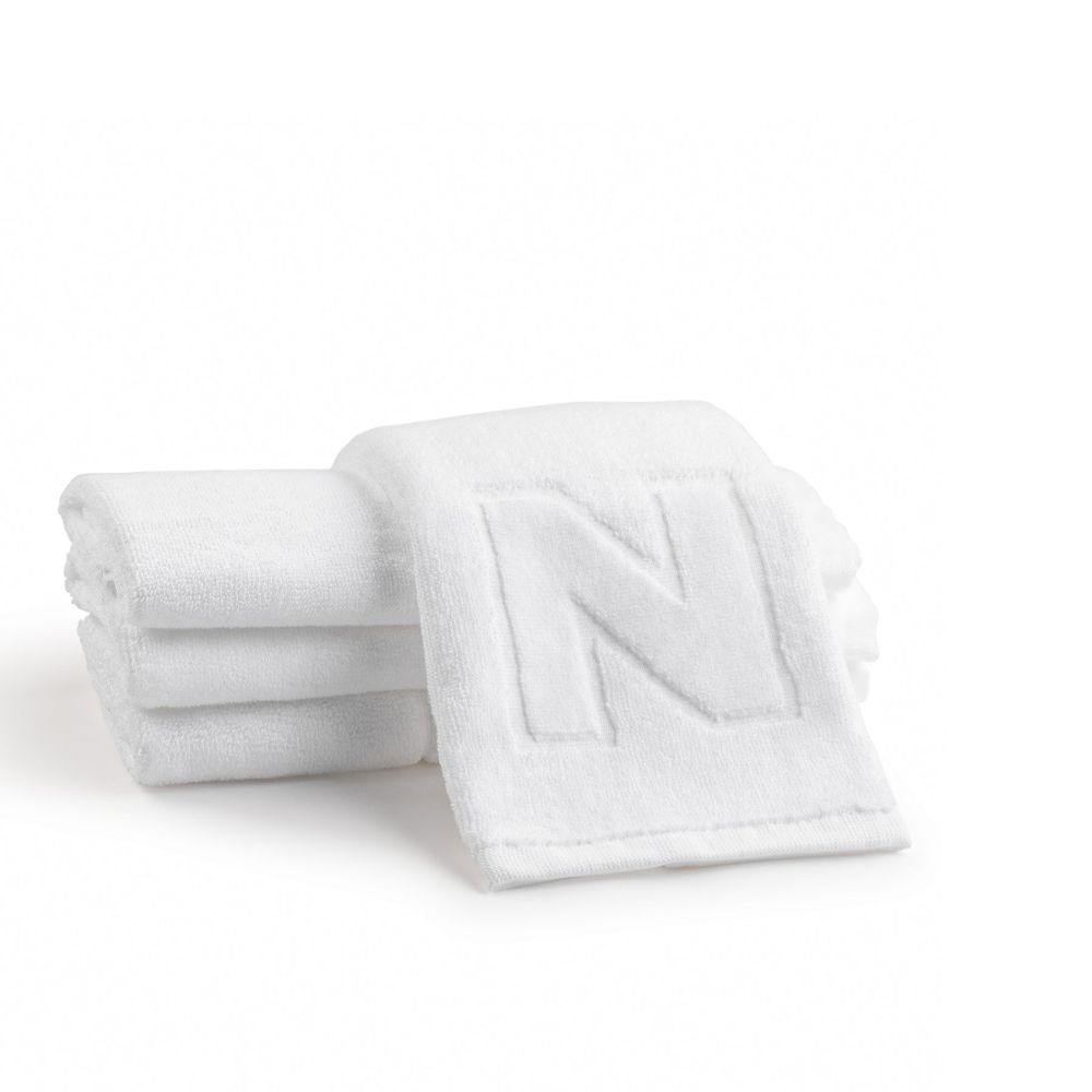 Finger Towel - Jacquard White - Inital N