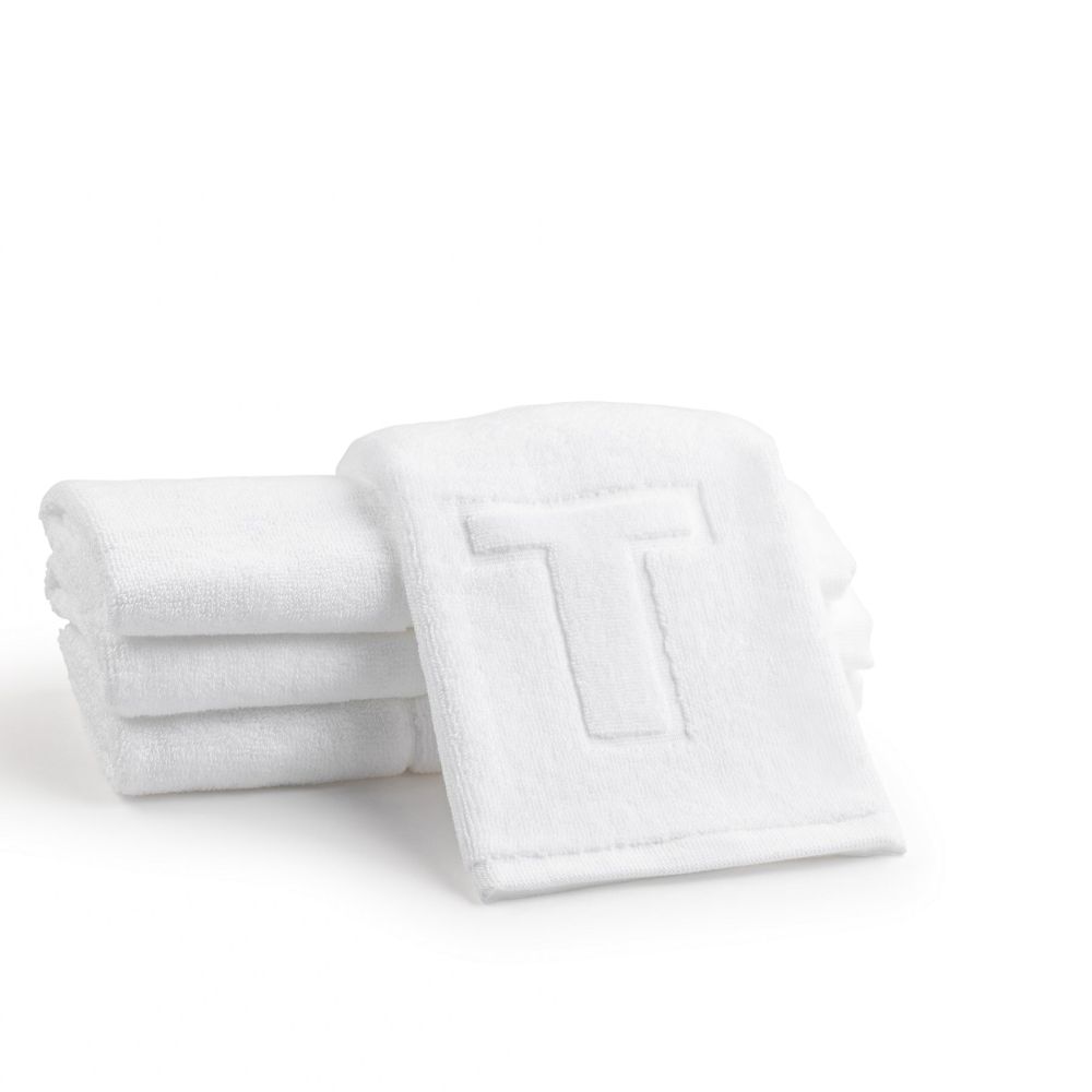 Finger Towel - Jacquard White - Inital T