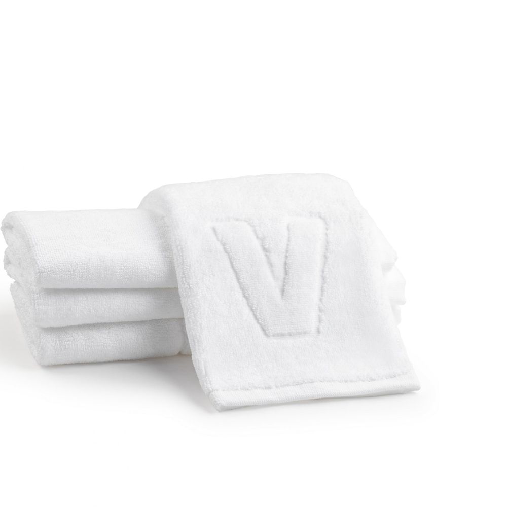 Finger Towel - Jacquard White - Inital V
