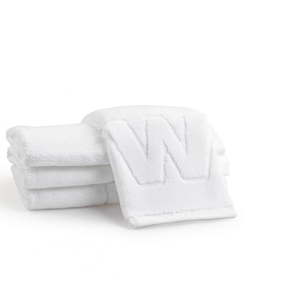 Finger Towel - Jacquard White - Inital W