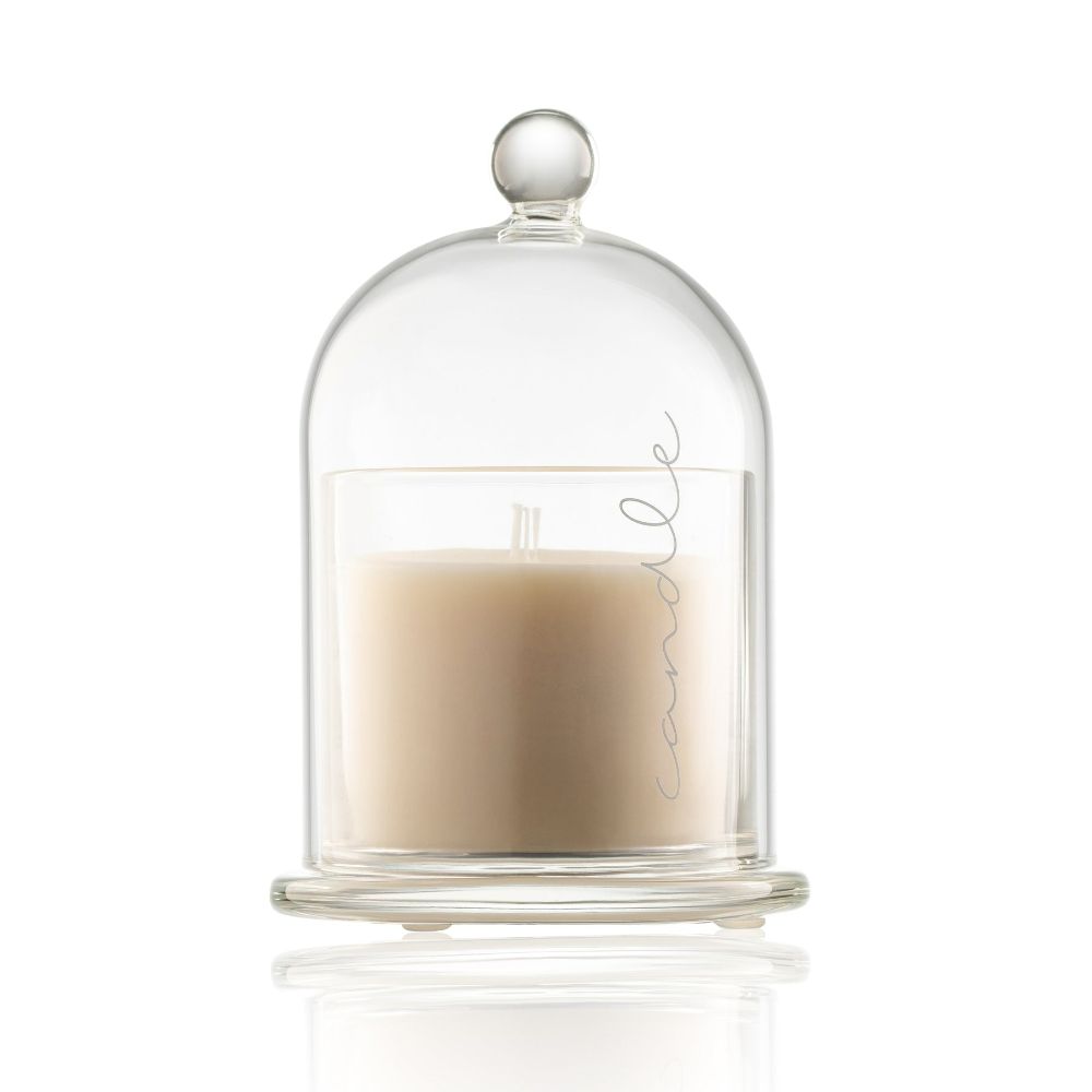 Bell Dome Glass - Clear & Silver - Candles