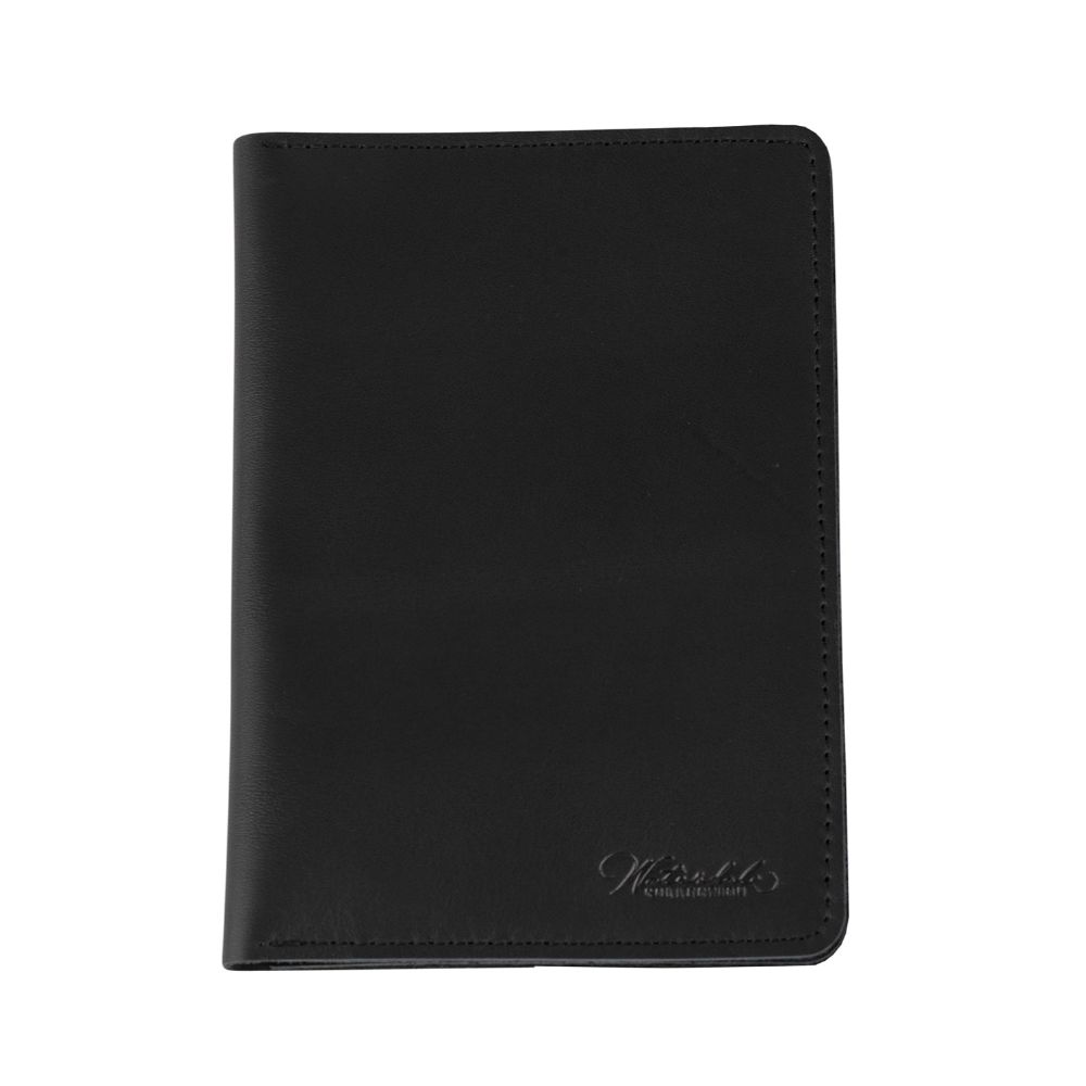 Genuine Leather Passport Holder - Black