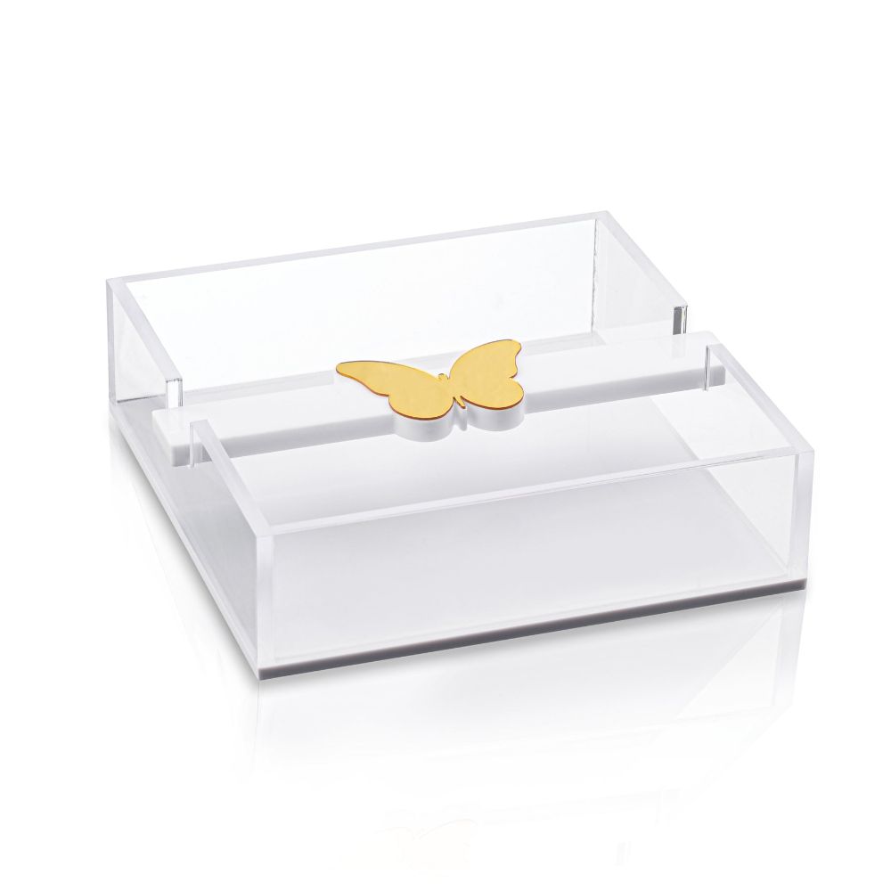 Napkin Holder - Gold Mirror Butterfly