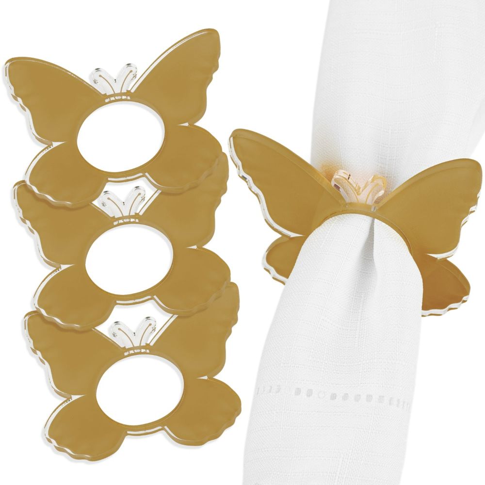 Napkin Rings - Butterfly Gold - Set of 4