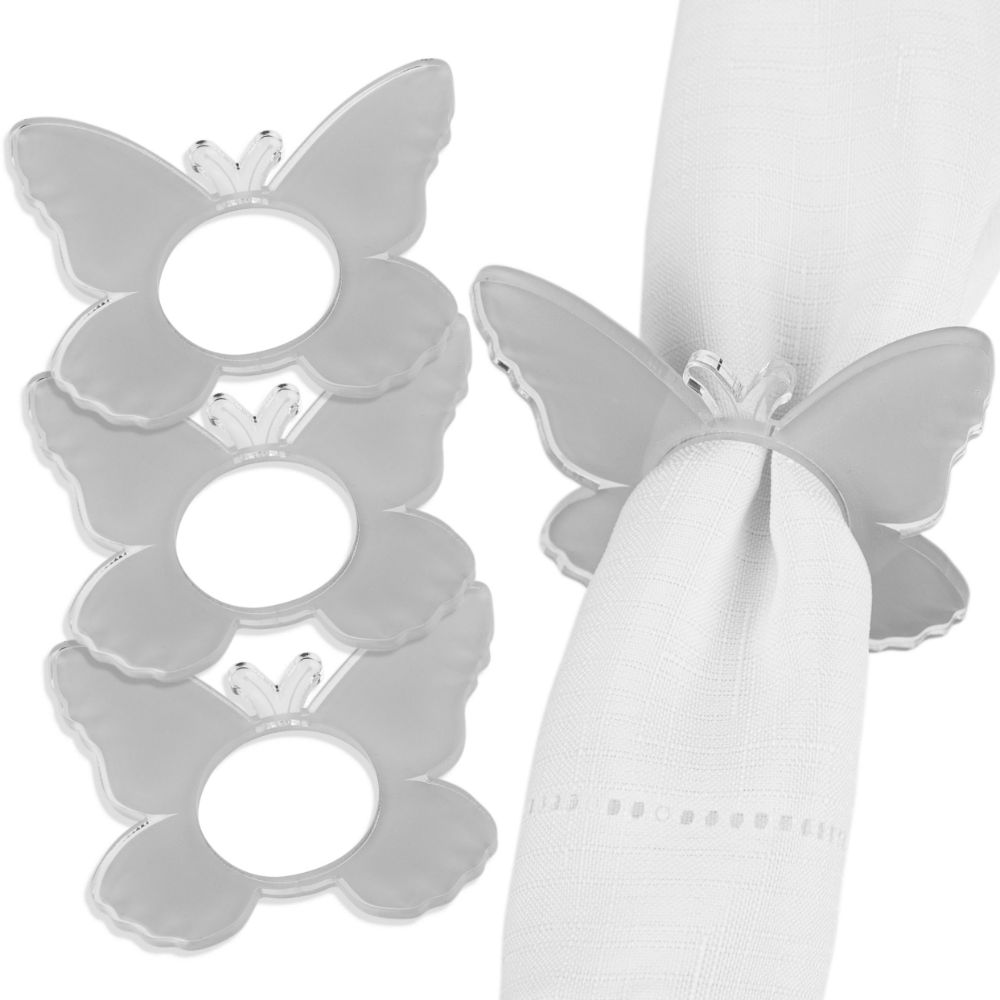 Napkin Rings - Butterfly Silver - Set of 4