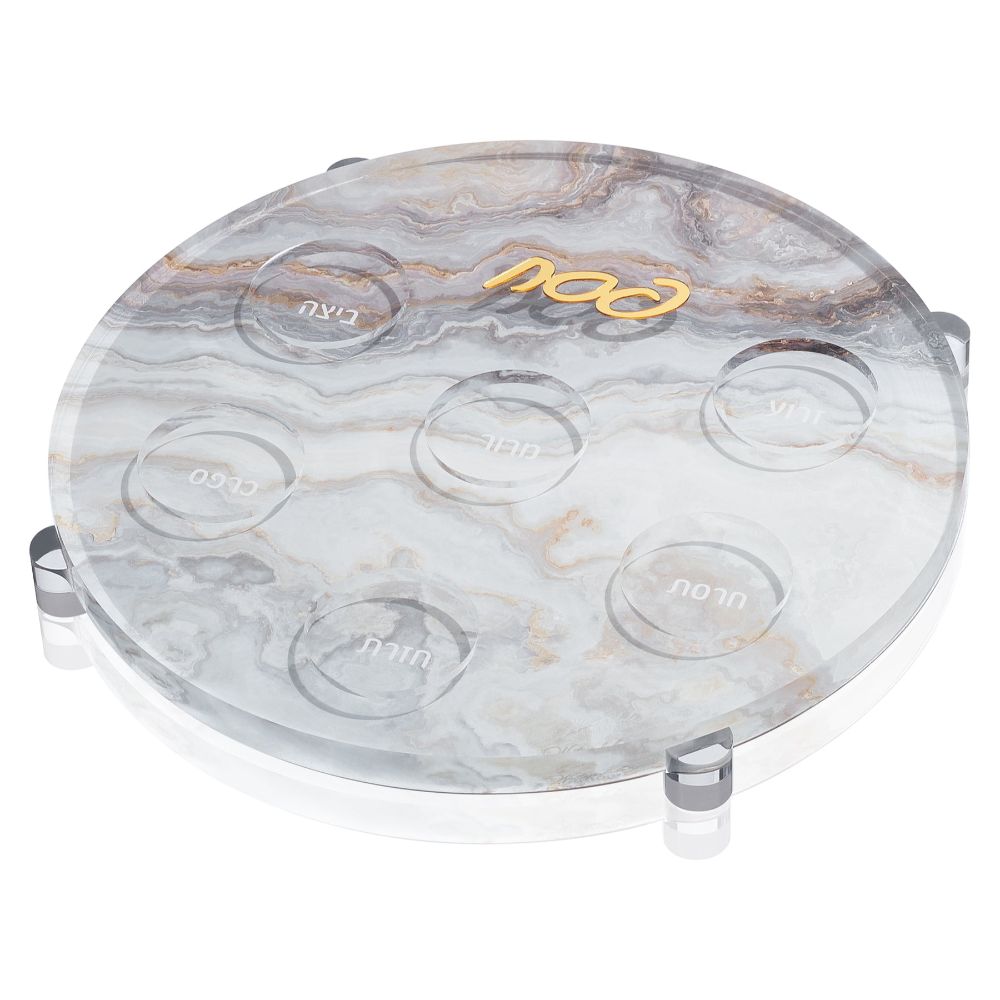 Seder Plates - Taupe Agate - 13.5"