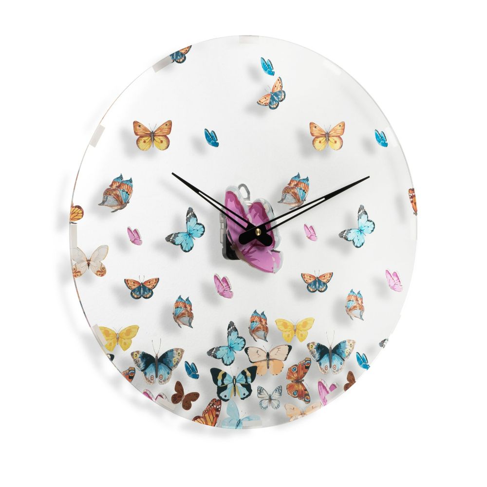 Clock Wall Art - Butterflies - 16"