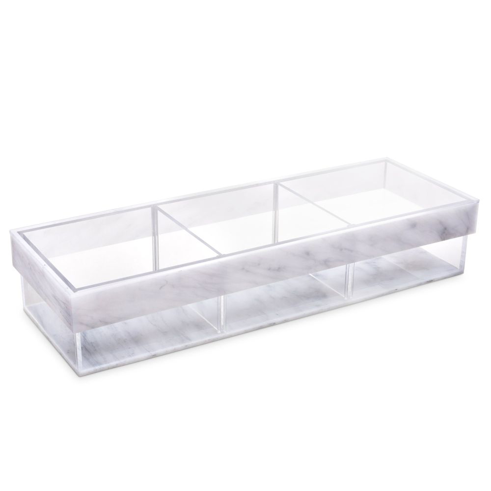 Removable Sectional Tray - Rectangle Marble - 13.5x4