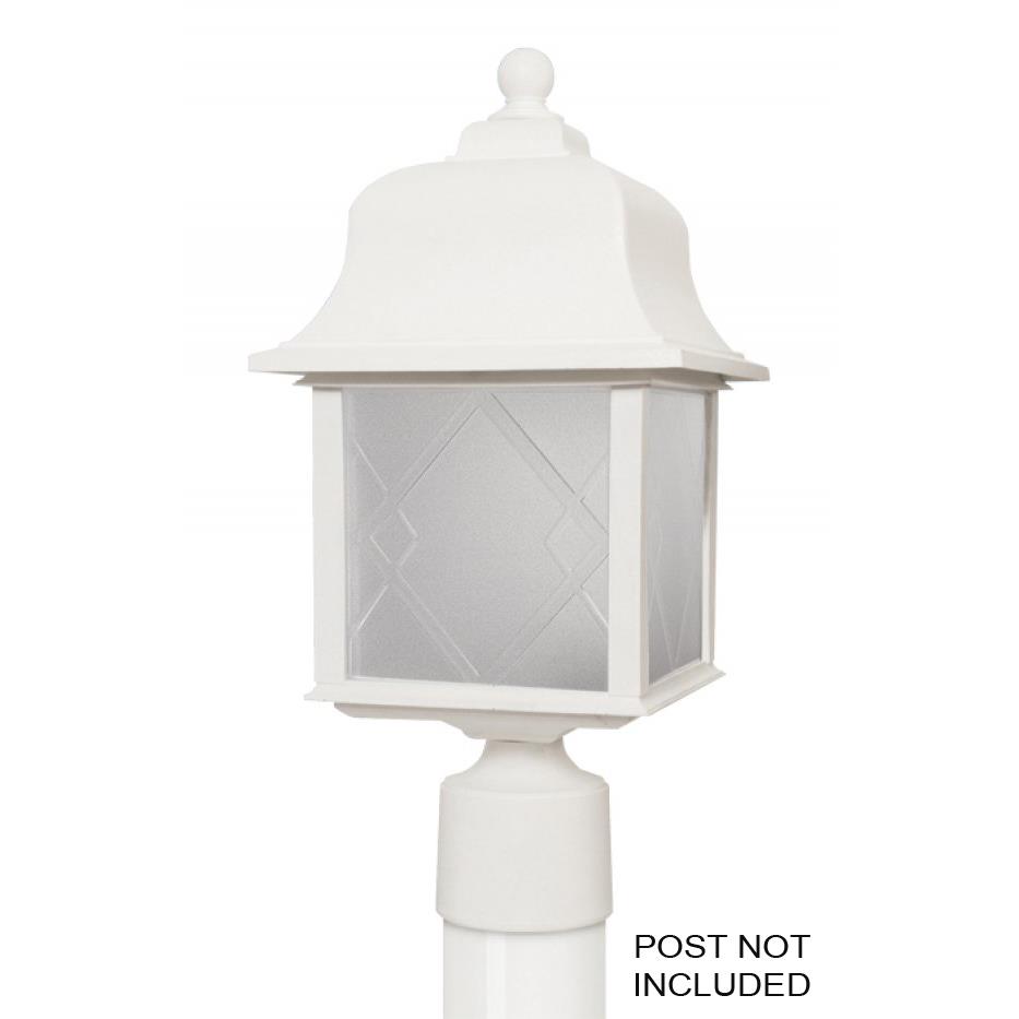 Wave Lighting 240TR-WH New Town Coach Lantern Post Mount in White