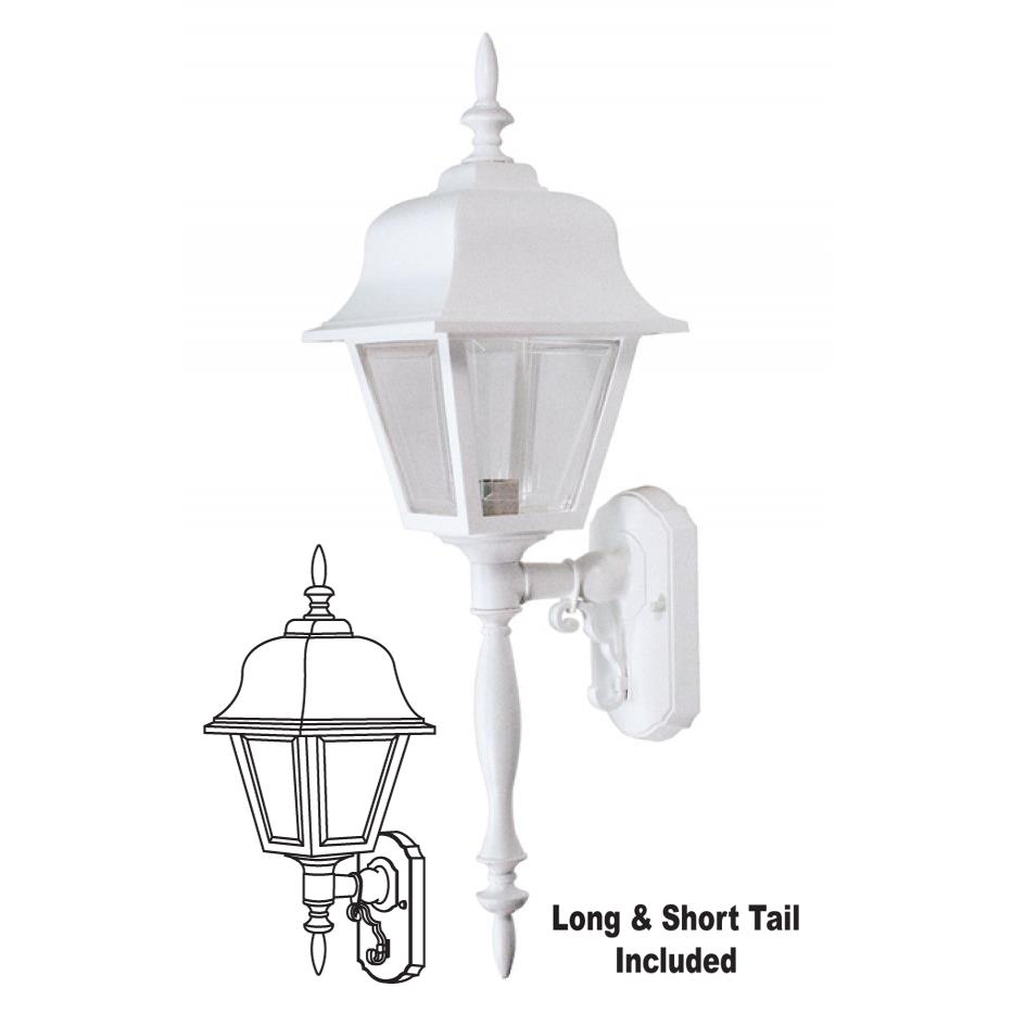 Wave Lighting 260S-LR12W-WH Led Ashland Collection Led Coach Lantern Wall Mount With Long & Short Tail in White