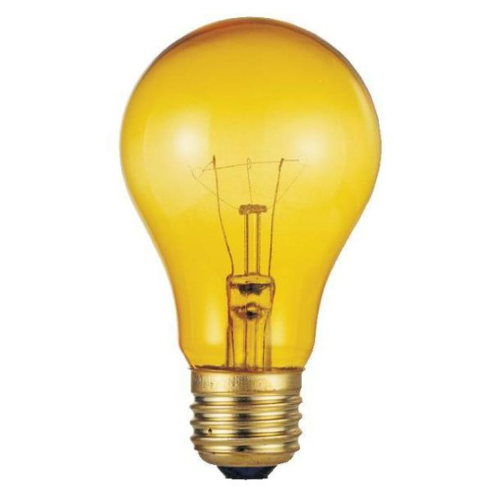 Westinghouse 0344700 25 Watt A19 Incandescent Transparent Yellow E26 (Medium) Base, 120 Volt, Box Specialty Lamp