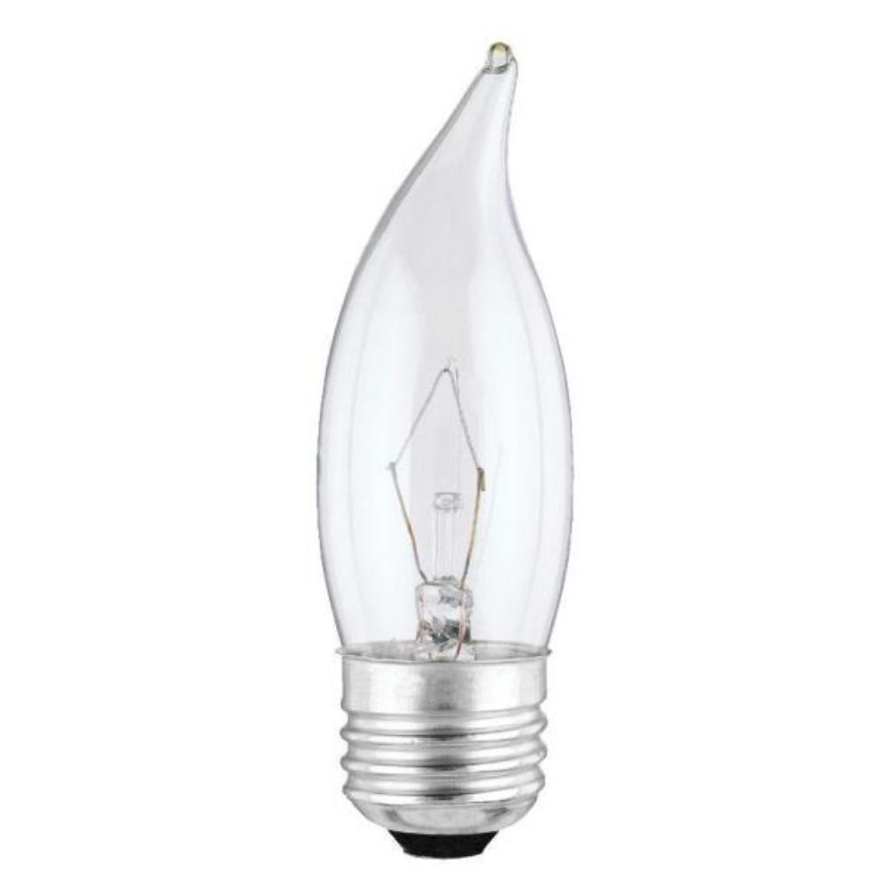 Westinghouse 0376400 25W CA10 Flame Tip Incandescent Clear E26 (Medium) Base, 120 Volt, Card, 2-Pack Decorative Lamp