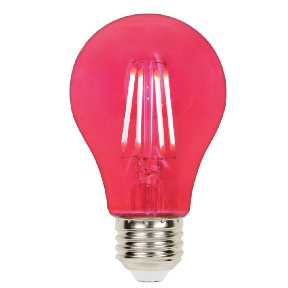 Westinghouse 5129000 4.5W A19 Filament LED Dimmable Pink E26 (Medium) Base, 120 Volt, Box General Purpose Lamp