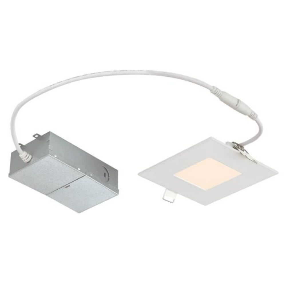 Westinghouse 5187000 10W Slim Square Recessed LED Downlight 4" Dimmable 3000K, 120 Volt, Box Directwire Lamp