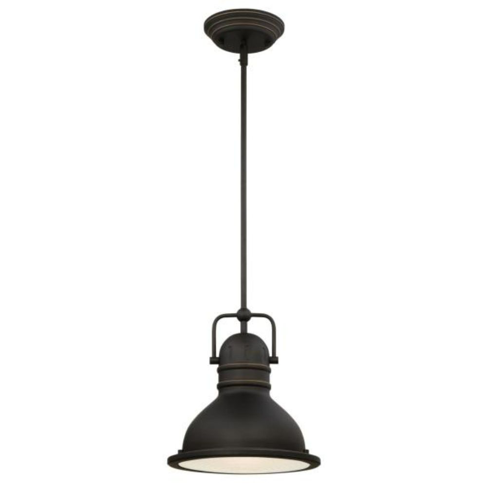 Westinghouse 63087B LED Pendant Oil Rubbed Bronze Finish with Highlights Frosted Prismatic Lens Pendant Lighting