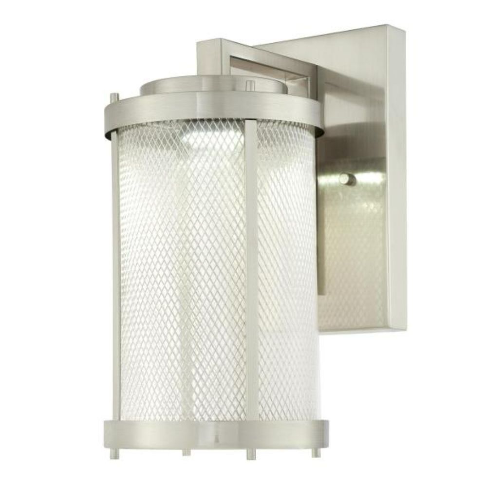Westinghouse 6312124 1 Light LED Wall Fixture Brushed Nickel Finish on Steel with Mesh and Clear Glass Wall Lighting