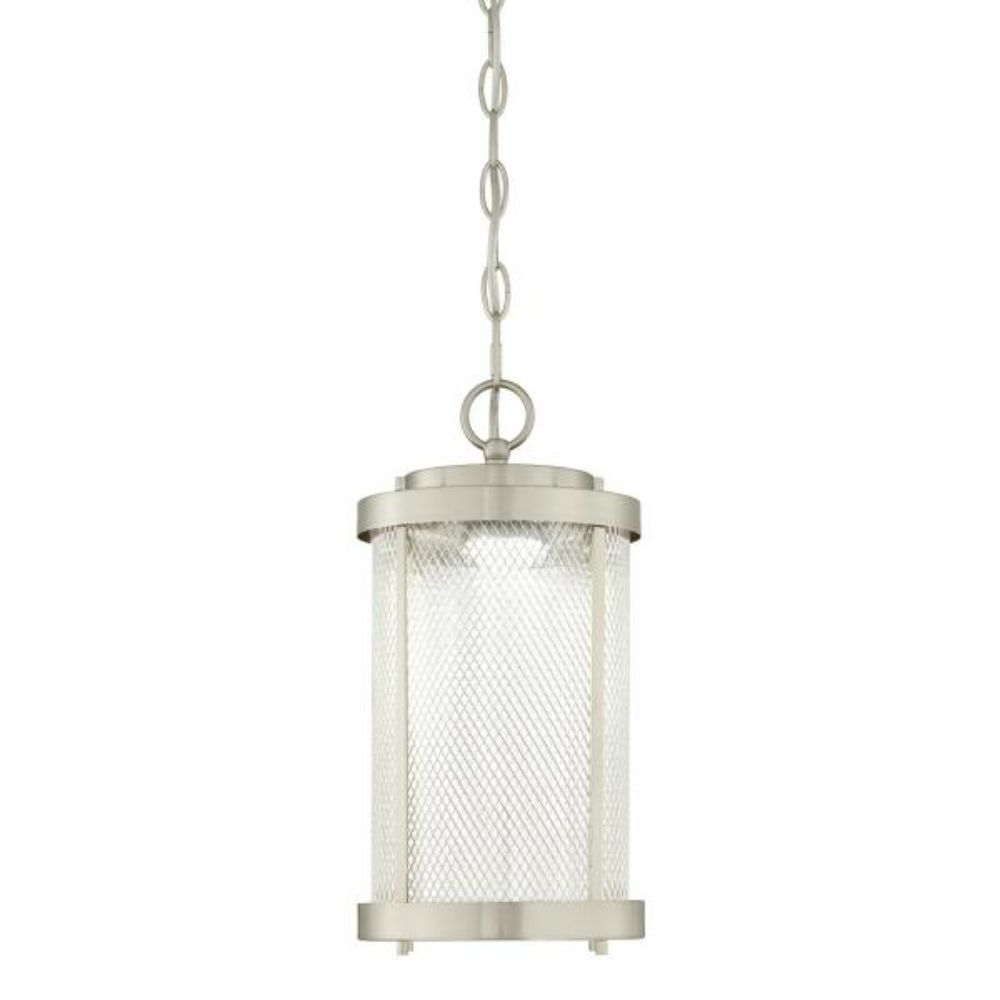 Westinghouse 6312224 1 Light LED Pendant Brushed Nickel Finish on Steel with Mesh and Clear Glass Pendant Lighting