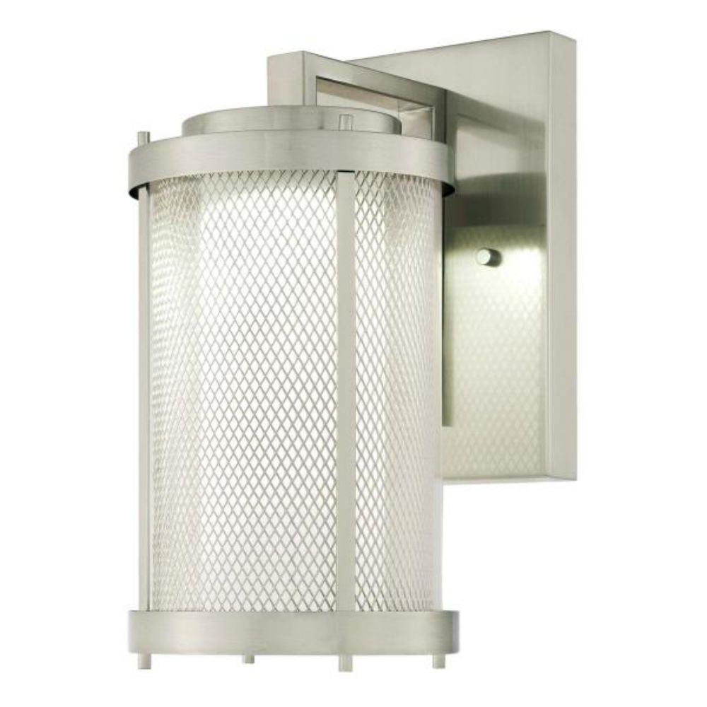 Westinghouse 6318300 LED Wall Fixture Brushed Nickel Finish Mesh, Clear and Frosted Glass Wall Lighting
