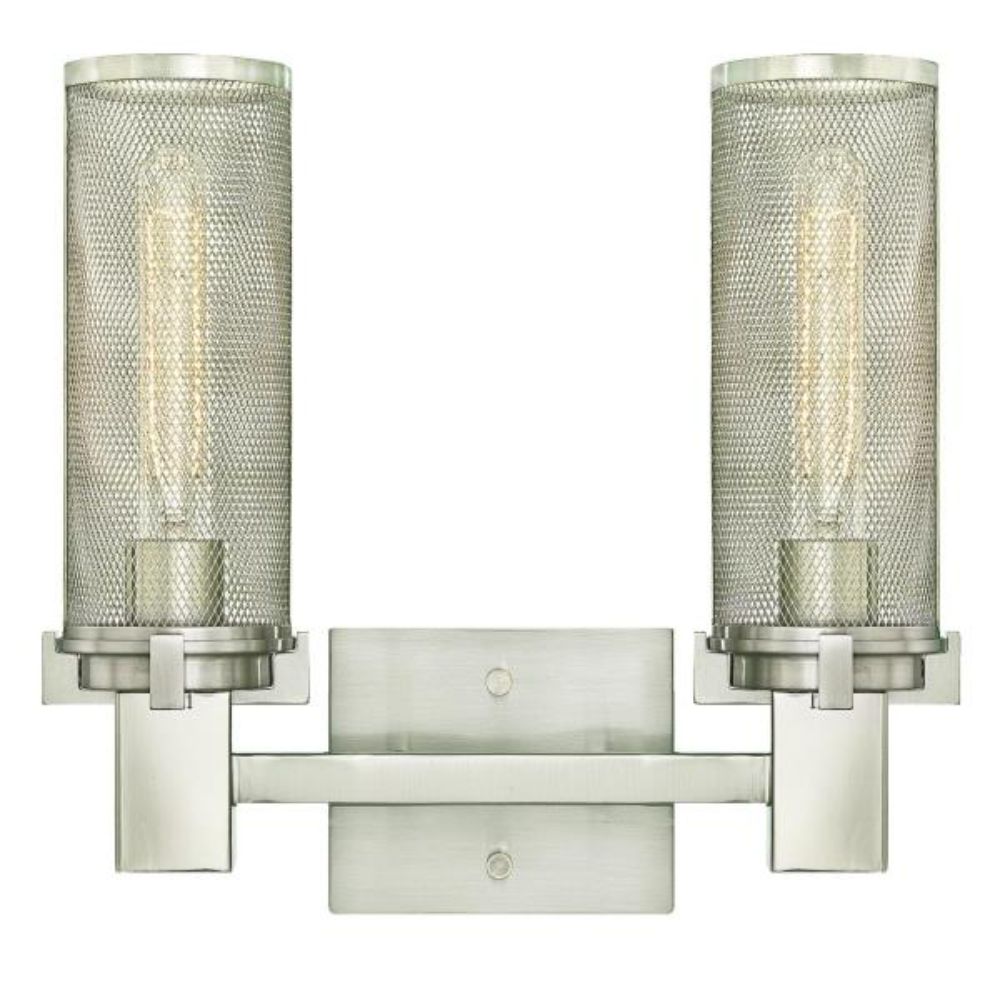 Westinghouse 6330400 2 Light Wall Fixture Brushed Nickel Finish Mesh Shades Wall Lighting